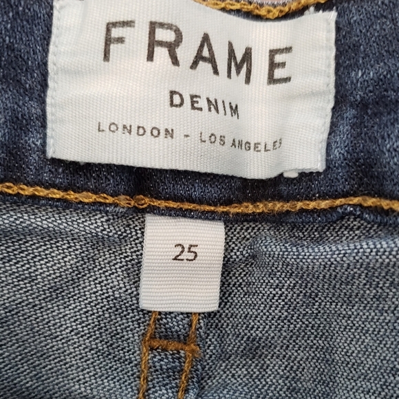 Frame Le High Skinny Baker Distressed Jeans Destroyed Wash SZ 25 - Picture 7 of 7